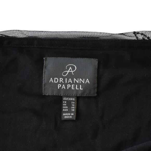 Adrianna Papell One-Shoulder Black Beaded Floral Evening Gown Sz 6 - Picture 5 of 9